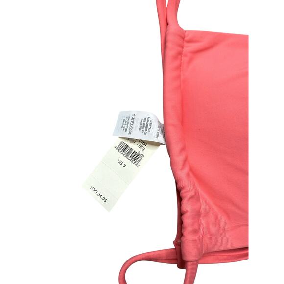 Aerie Two Piece Swimsuit Bikini Bandeau Top Cheeky Bottoms Ditsy Floral Pink S - Picture 4 of 5